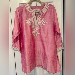 Gretchen Scott Designs Silk Tunic with Embroidery